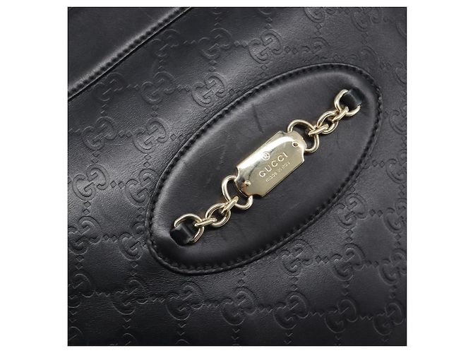 Borsa Tote GUCCI GuccissimaGG in Pelle Nera e Oro 145984 Auth 204661V Nero - vista 18