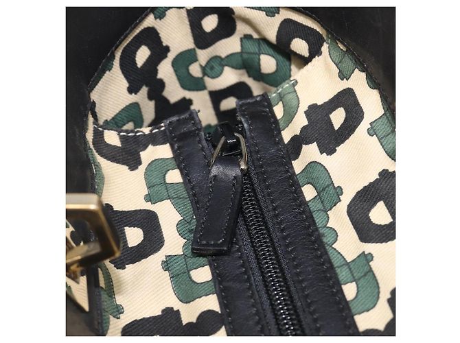 Borsa Tote GUCCI GuccissimaGG in Pelle Nera e Oro 145984 Auth 204661V Nero - vista 19