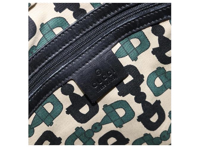 Borsa Tote GUCCI GuccissimaGG in Pelle Nera e Oro 145984 Auth 204661V Nero - vista 20