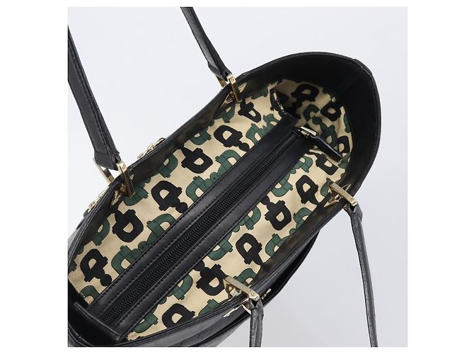 Borsa Tote GUCCI GuccissimaGG in Pelle Nera e Oro 145984 Auth 204661V Nero - vista 6