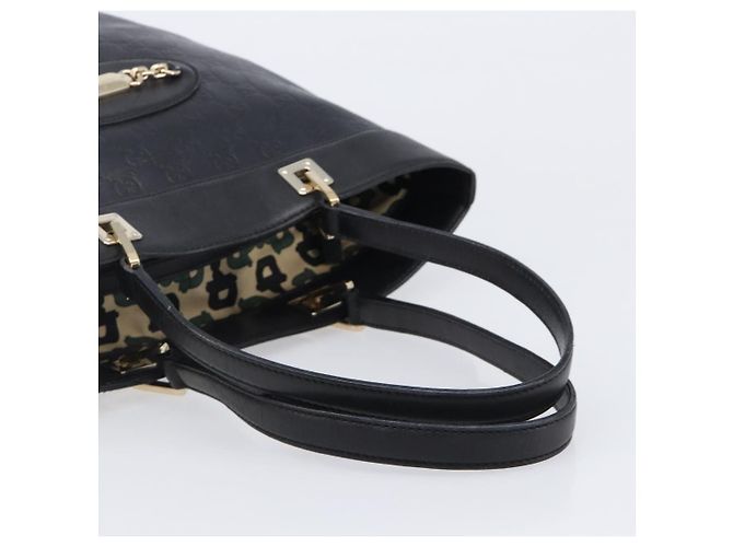 Borsa Tote GUCCI GuccissimaGG in Pelle Nera e Oro 145984 Auth 204661V Nero - vista 7