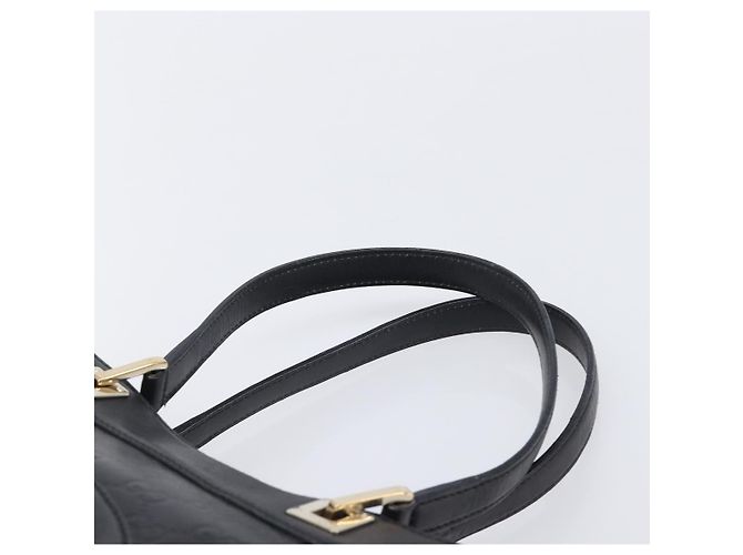 Borsa Tote GUCCI GuccissimaGG in Pelle Nera e Oro 145984 Auth 204661V Nero - vista 8