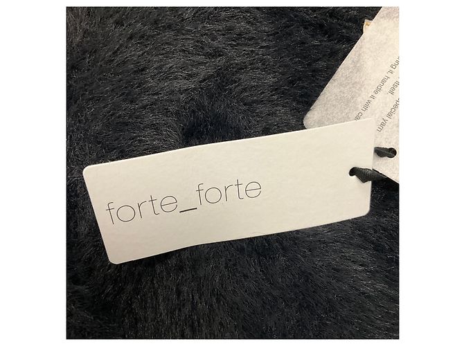 Autre Marque forte_forte Strick-Cardigan aus schwarzem Samt und Kunstpelz - Ansicht 5
