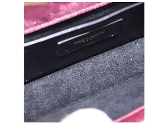 Autre Marque SAINT LAURENT Borsa a tracolla con catena in pelle Rosa Tono Oro Auth ka6239M - vista 10