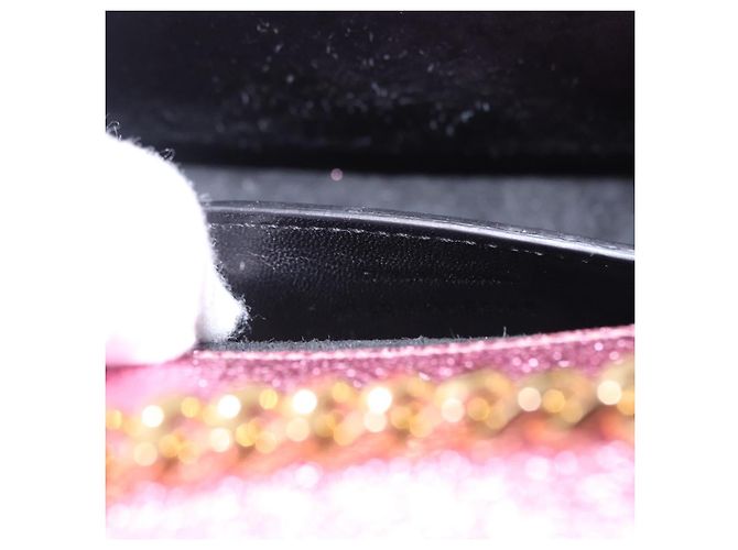 Autre Marque SAINT LAURENT Borsa a tracolla con catena in pelle Rosa Tono Oro Auth ka6239M - vista 11