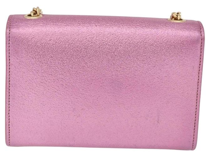 Autre Marque SAINT LAURENT Borsa a tracolla con catena in pelle Rosa Tono Oro Auth ka6239M - vista 2