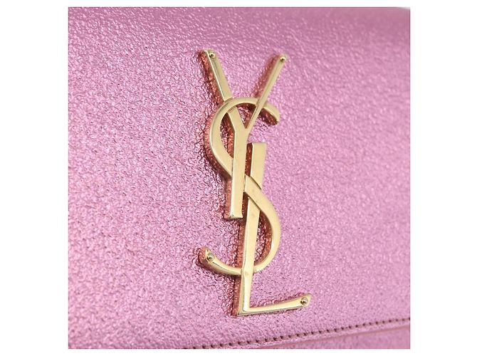 Autre Marque SAINT LAURENT Borsa a tracolla con catena in pelle Rosa Tono Oro Auth ka6239M - vista 20