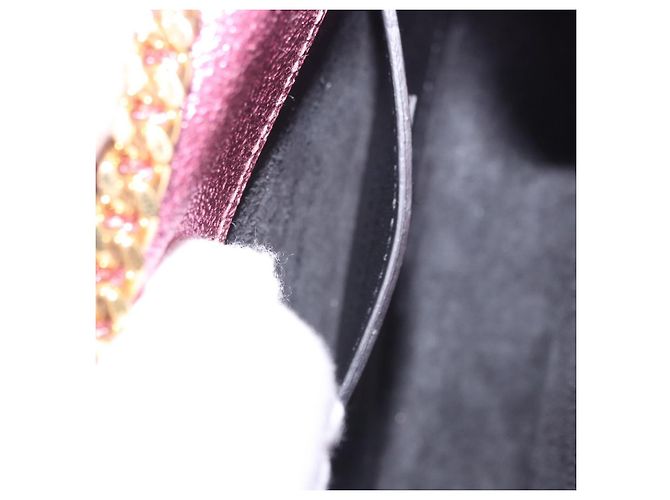 Autre Marque SAINT LAURENT Borsa a tracolla con catena in pelle Rosa Tono Oro Auth ka6239M - vista 29