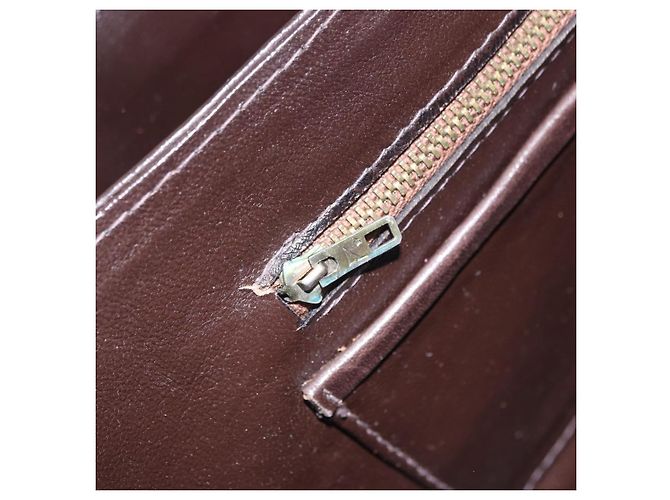 Céline Borsa a mano CELINE C Sulky Canvas Beige Gold Auth 204372 D'oro - vista 27