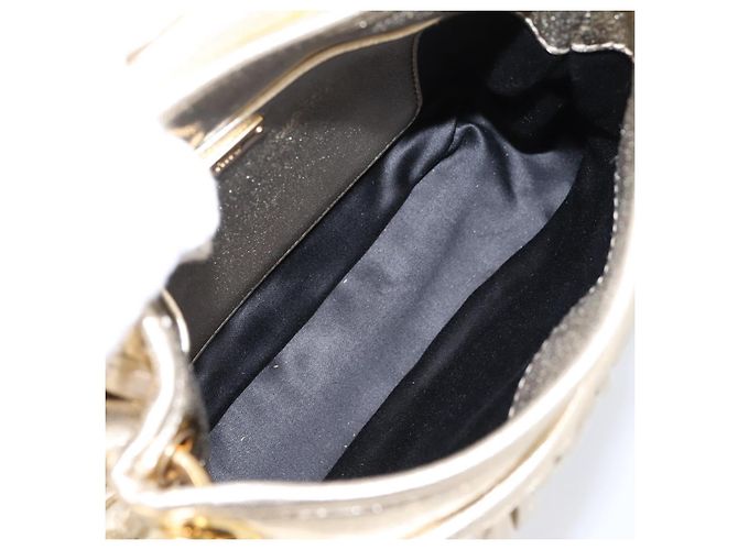Borsa Miu Miu Matelassé in pelle 2way Champagne Gold Tono Oro Auth 167599SAM D'oro - vista 10