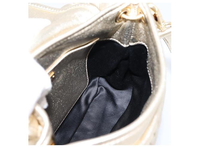 Borsa Miu Miu Matelassé in pelle 2way Champagne Gold Tono Oro Auth 167599SAM D'oro - vista 24