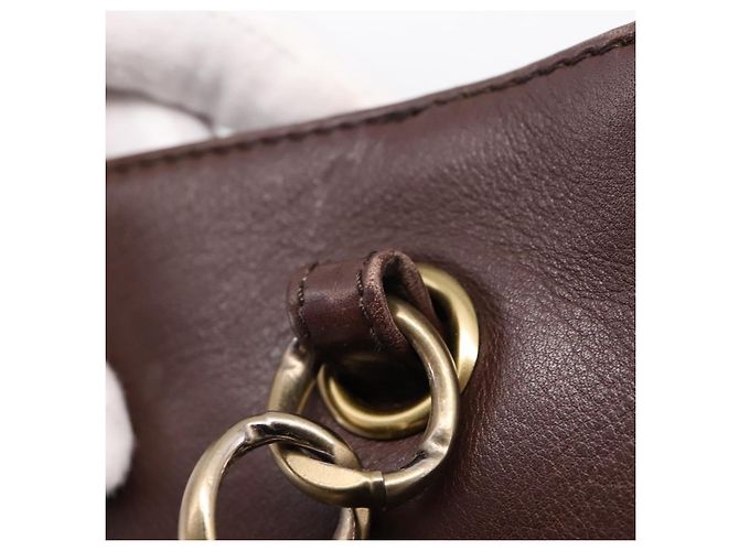 Bolso Tote CHANEL de cuero marrón detalles dorados CC Auth 204638V Castaño - vista 10