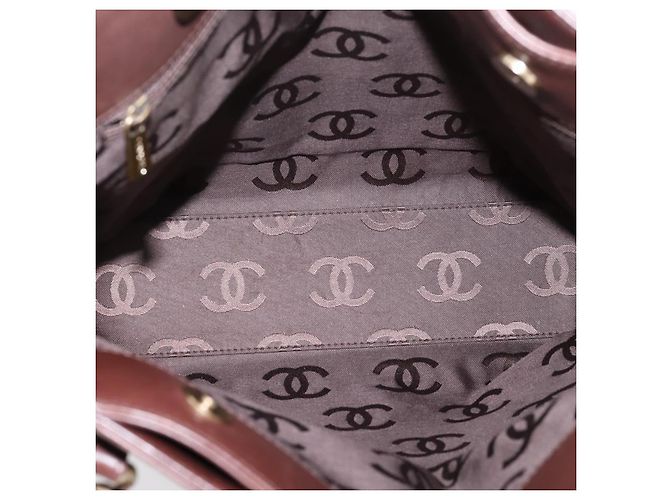 Bolso Tote CHANEL de cuero marrón detalles dorados CC Auth 204638V Castaño - vista 11