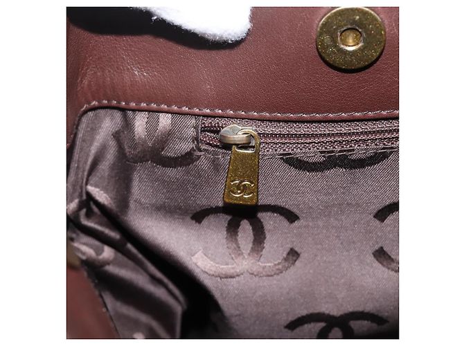 Bolso Tote CHANEL de cuero marrón detalles dorados CC Auth 204638V Castaño - vista 20