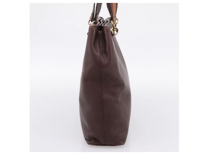 Bolso Tote CHANEL de cuero marrón detalles dorados CC Auth 204638V Castaño - vista 3