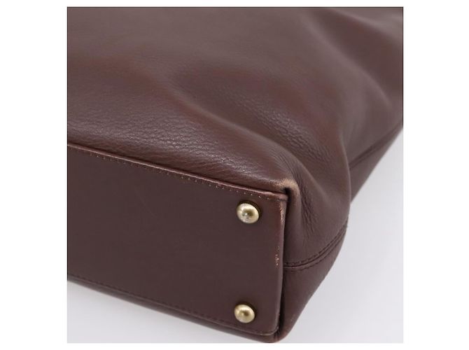 Bolso Tote CHANEL de cuero marrón detalles dorados CC Auth 204638V Castaño - vista 9