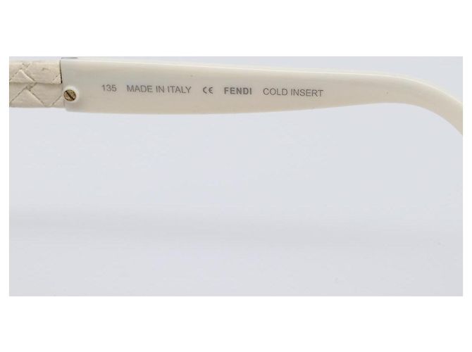 Gafas de sol FENDI Plástico Blanco Tono Dorado Auth BA15591 - vista 10