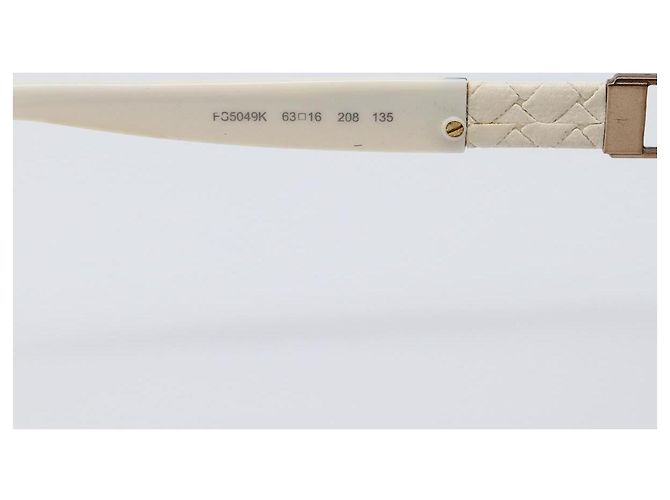 Gafas de sol FENDI Plástico Blanco Tono Dorado Auth BA15591 - vista 11