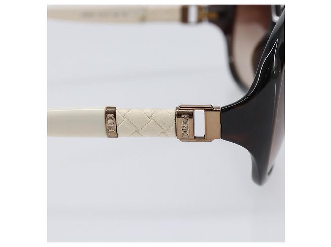 Gafas de sol FENDI Plástico Blanco Tono Dorado Auth BA15591 - vista 7