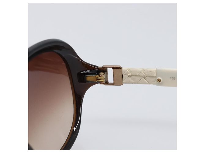 Gafas de sol FENDI Plástico Blanco Tono Dorado Auth BA15591 - vista 8