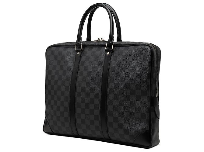 Borsa Business Louis Vuitton Damier Graphite Porte Documents Voyage PM Nera Nero - vista 2