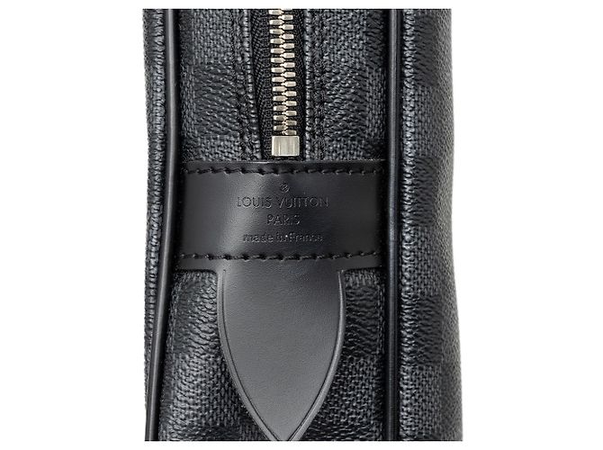 Borsa Business Louis Vuitton Damier Graphite Porte Documents Voyage PM Nera Nero - vista 5