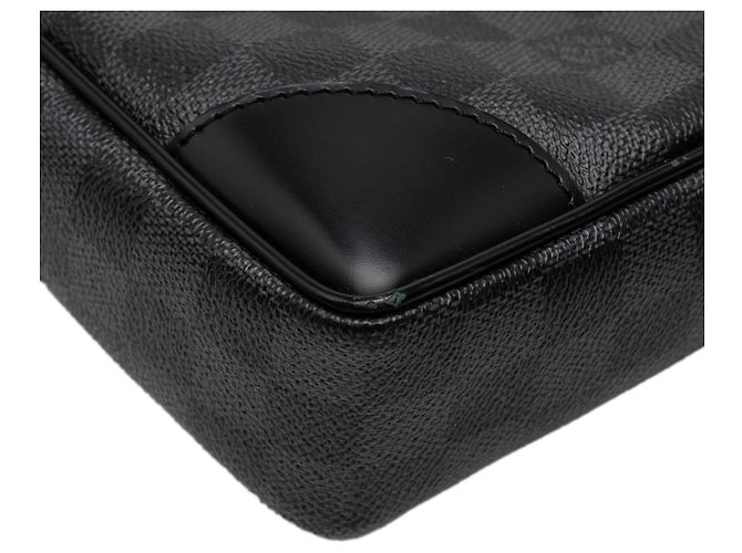 Borsa Business Louis Vuitton Damier Graphite Porte Documents Voyage PM Nera Nero - vista 6
