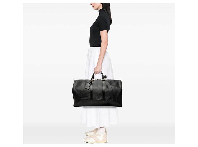 Mala de Viagem Louis Vuitton Epi Keepall 60 Preta Preto - vista 8