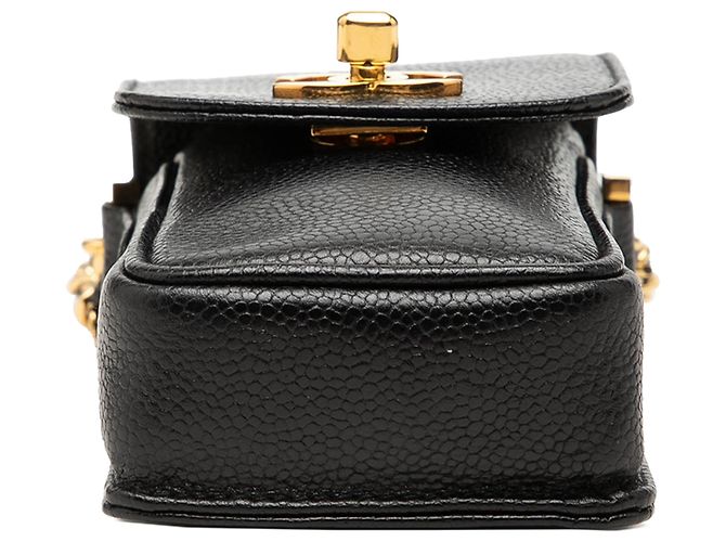 Borsa Crossbody per cellulare Chanel CC Caviar Nera Nero - vista 3