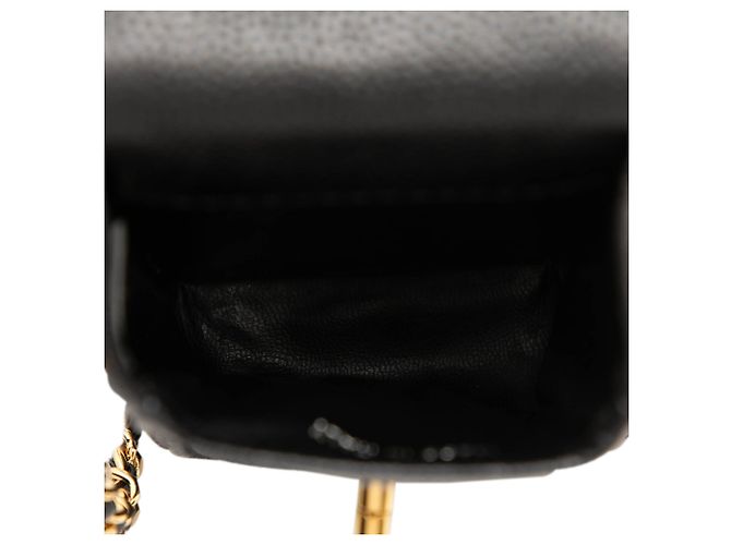 Borsa Crossbody per cellulare Chanel CC Caviar Nera Nero - vista 4