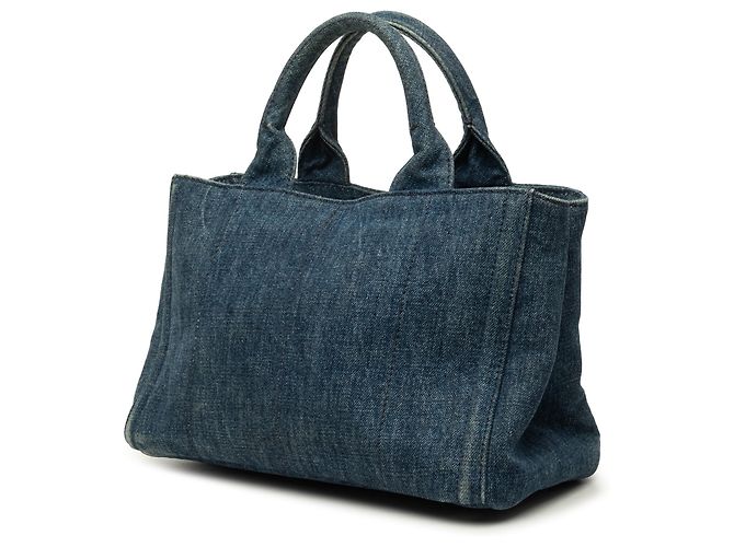 Sac à main Prada Small Denim Canapa Bijoux Bleu - vue 2