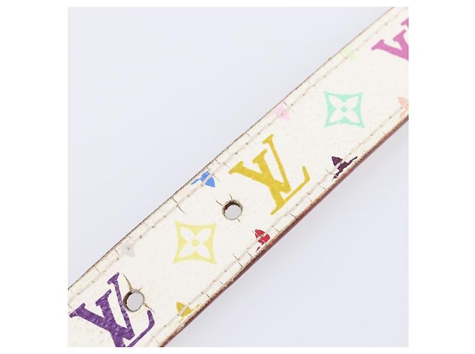 LOUIS VUITTON Monogram Multicolor Ceinture Carre Belt White M9272 Auth BA15567 Weiß - Ansicht 10