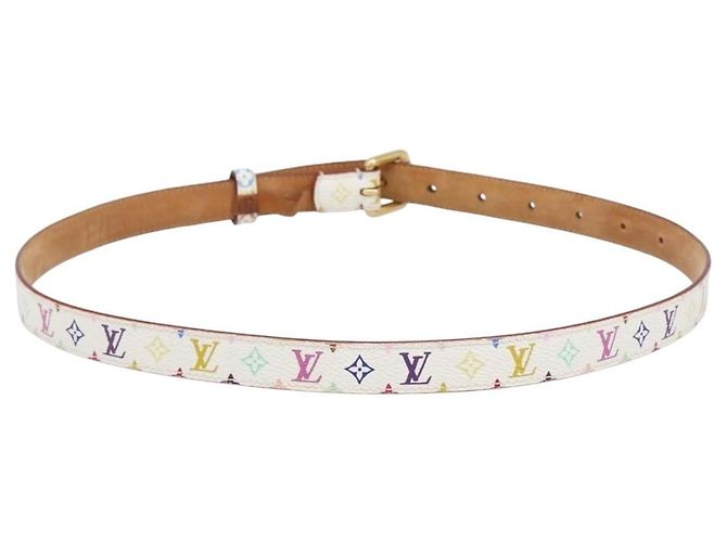 LOUIS VUITTON Monogram Multicolor Ceinture Carre Belt White M9272 Auth BA15567 Weiß - Ansicht 2