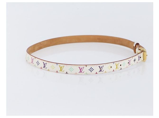 LOUIS VUITTON Monogram Multicolor Ceinture Carre Belt White M9272 Auth BA15567 Weiß - Ansicht 4