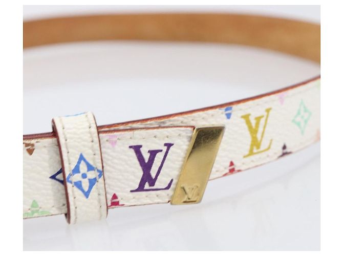 LOUIS VUITTON Monogram Multicolor Ceinture Carre Belt White M9272 Auth BA15567 Weiß - Ansicht 6