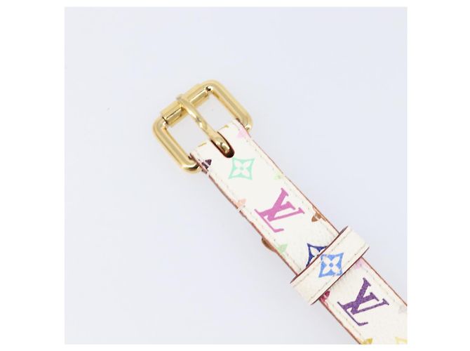 LOUIS VUITTON Monogram Multicolor Ceinture Carre Belt White M9272 Auth BA15567 Weiß - Ansicht 7