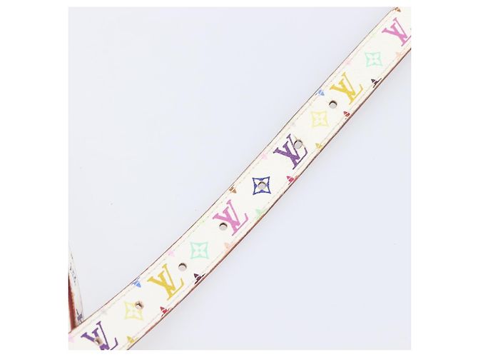 LOUIS VUITTON Monogram Multicolor Ceinture Carre Belt White M9272 Auth BA15567 Weiß - Ansicht 9
