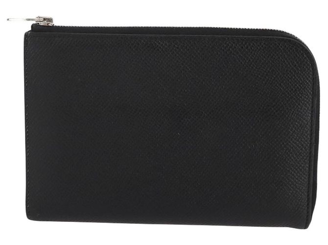Hermès HERMES Combine Remix Duo Dogon Pouch Leather Black Silver Auth 204779M Nero Argento - vista 13