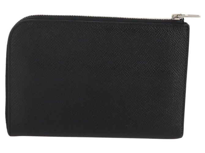Hermès HERMES Combine Remix Duo Dogon Pouch Leather Black Silver Auth 204779M Nero Argento - vista 2