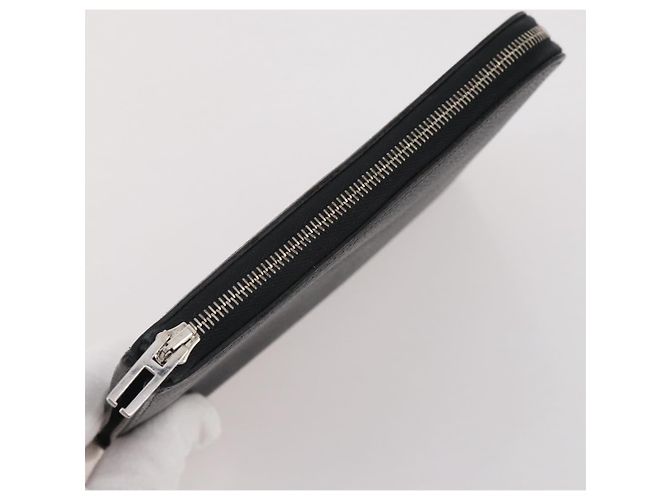 Hermès HERMES Combine Remix Duo Dogon Pouch Leather Black Silver Auth 204779M Nero Argento - vista 5