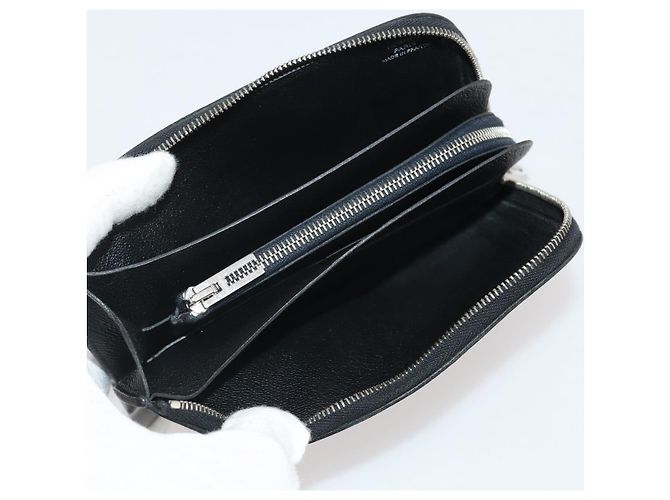 Hermès HERMES Combine Remix Duo Dogon Pouch Leather Black Silver Auth 204779M Nero Argento - vista 9