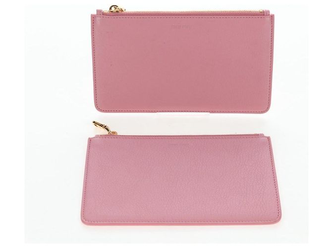 Carteira Miu Miu em couro rosa autêntica BA15726V - vista 10