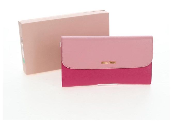 Carteira Miu Miu em couro rosa autêntica BA15726V - vista 12