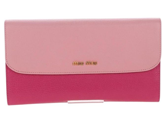 Carteira Miu Miu em couro rosa autêntica BA15726V - vista 13