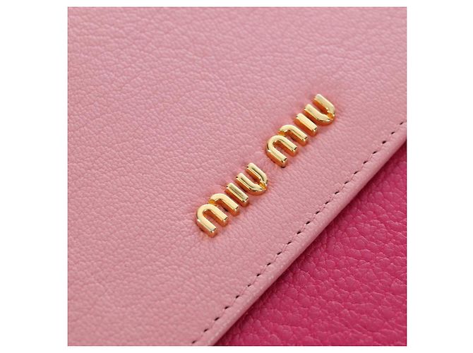 Carteira Miu Miu em couro rosa autêntica BA15726V - vista 18
