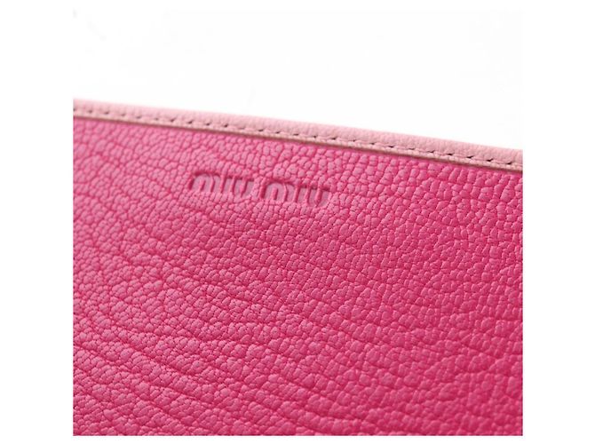 Carteira Miu Miu em couro rosa autêntica BA15726V - vista 20