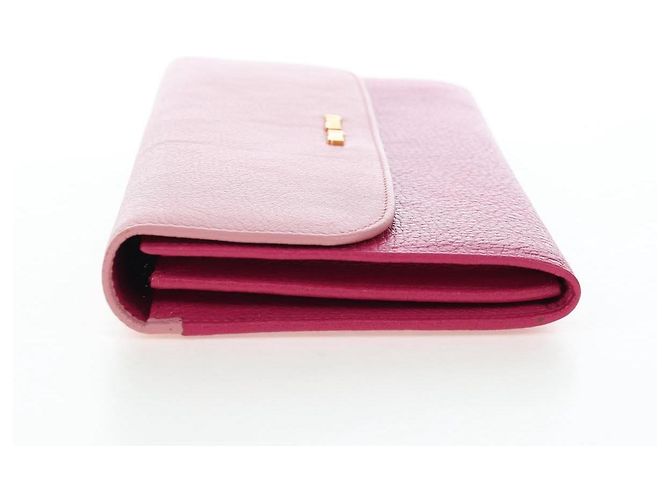 Carteira Miu Miu em couro rosa autêntica BA15726V - vista 3