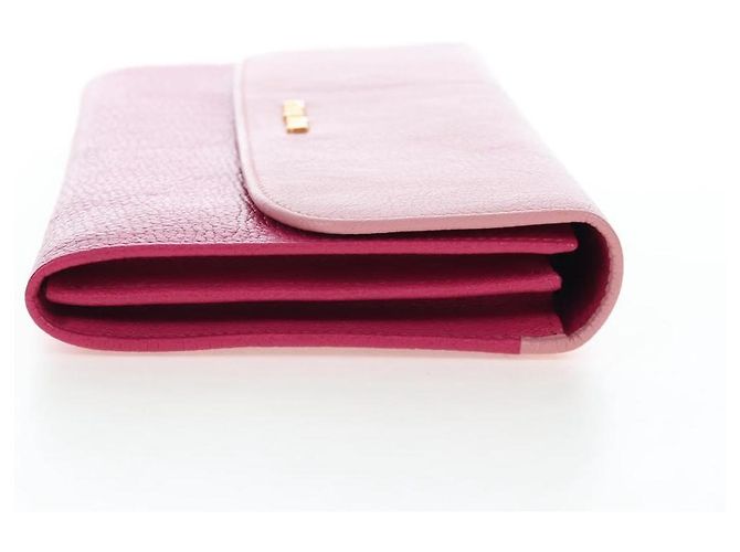 Carteira Miu Miu em couro rosa autêntica BA15726V - vista 4