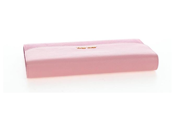 Carteira Miu Miu em couro rosa autêntica BA15726V - vista 5