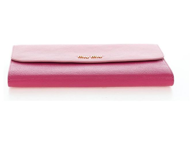 Carteira Miu Miu em couro rosa autêntica BA15726V - vista 6
